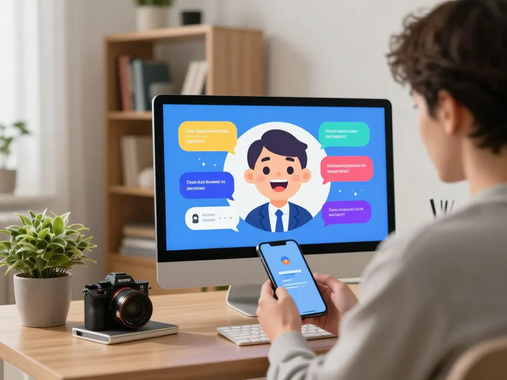 Engaging virtual chat scene showcasing a playful interaction in porn ai chat.