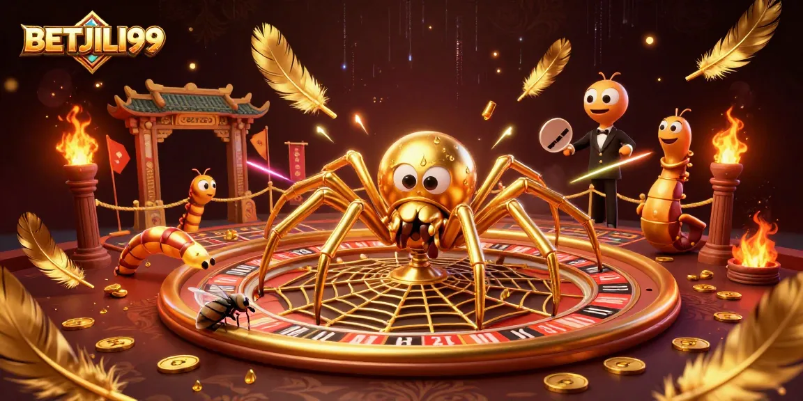 Place bets with BETJILI99 in a vibrant casino-themed 3D illustration showcasing luck and excitement.