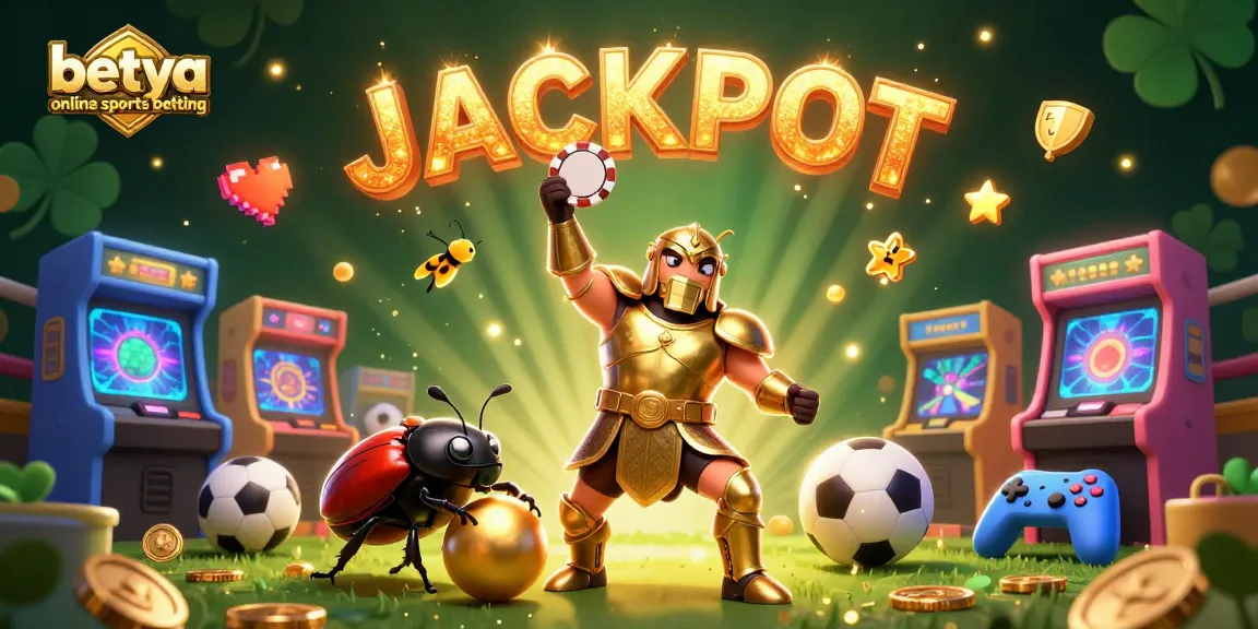 Engage in betya online sports betting with a dynamic scene featuring colorful sports elements and characters