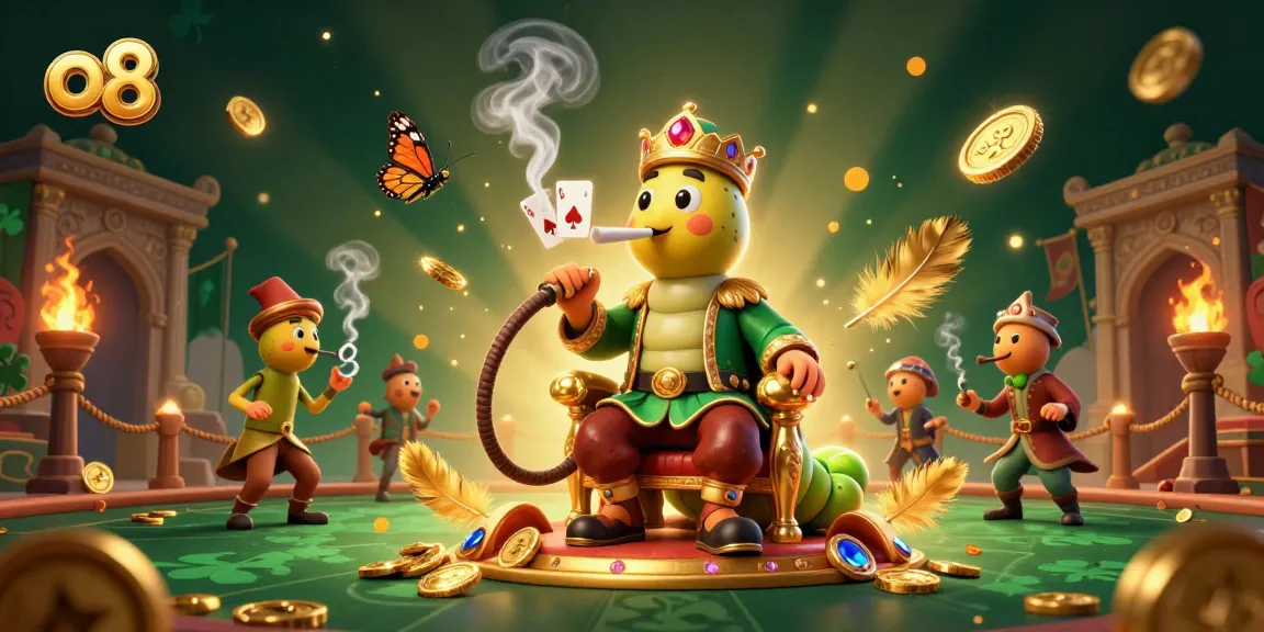 Experience the vibrant world of o8 with a dynamic casino illustration featuring gambling elements.