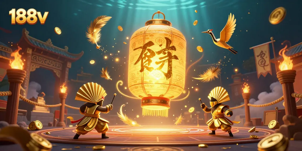 Engage in thrilling gaming at 188v with a vibrant lantern spirit and dynamic casino scene.
