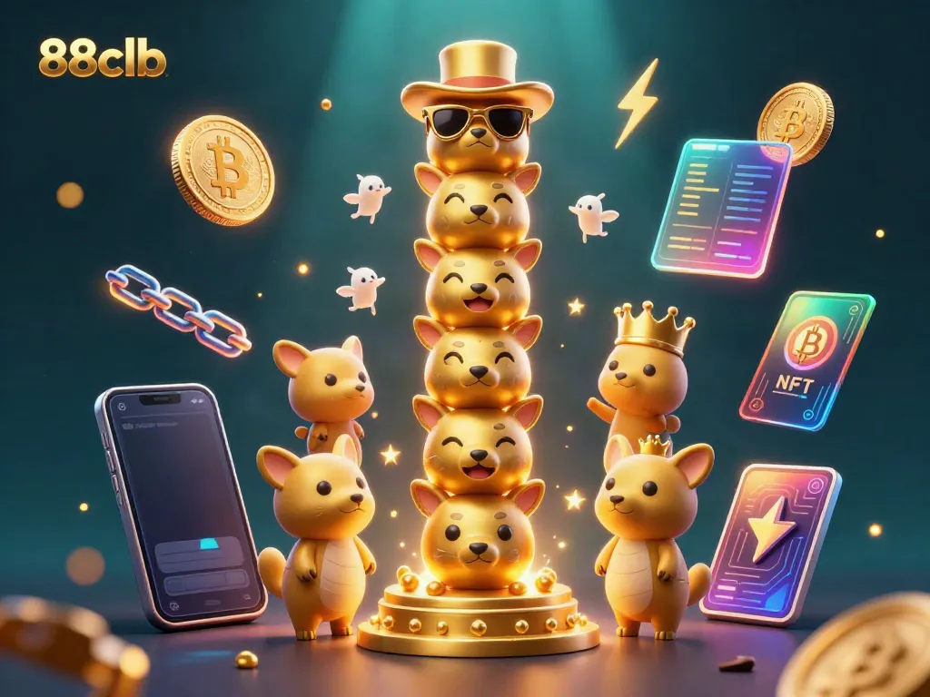 Experience thrilling casino gameplay with 88clb's vibrant 3D totem and engaging crypto elements.