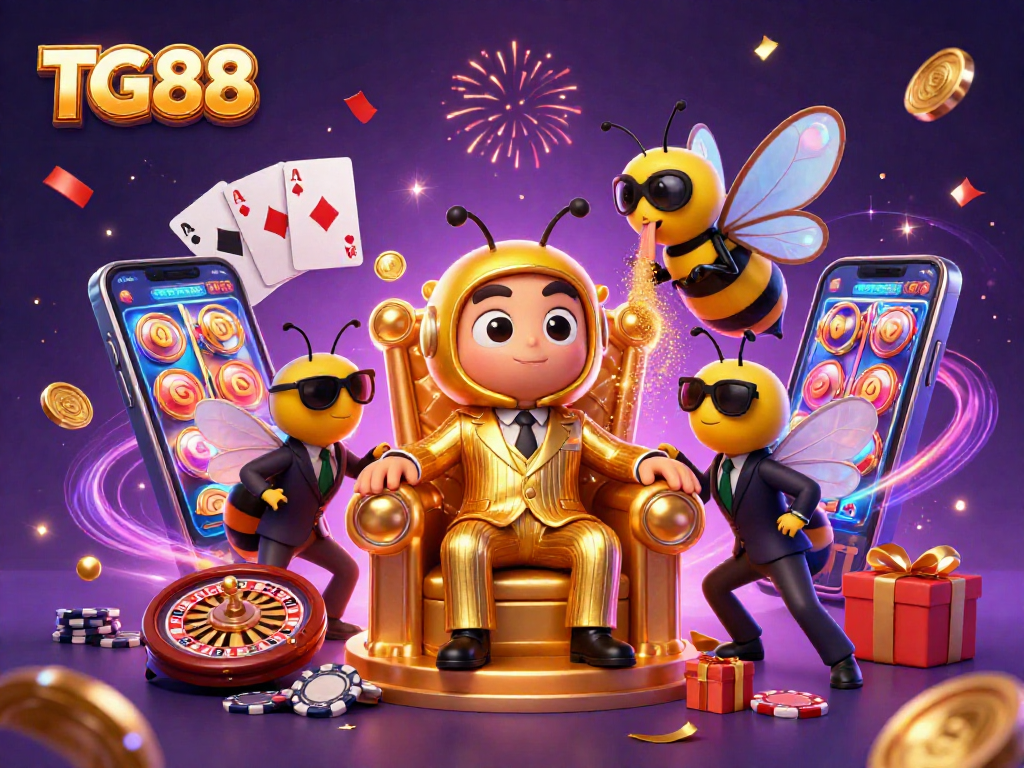 Spin the reels at TG88's vibrant casino with a buzzing mob boss and dazzling rewards!