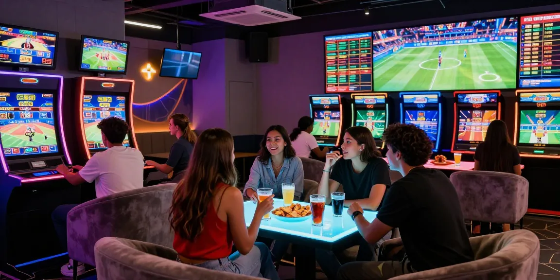Exciting gaming lounge scene highlighting interactive betting at ok8386.guide.