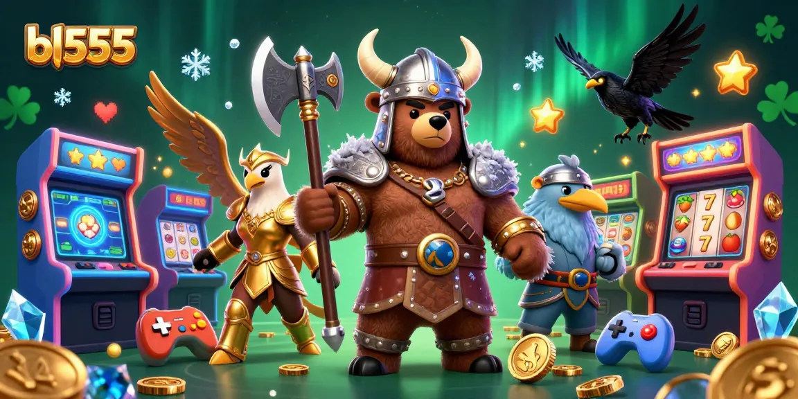 Experience thrilling gameplay at bl555 with a vibrant 3D illustration featuring casino elements.