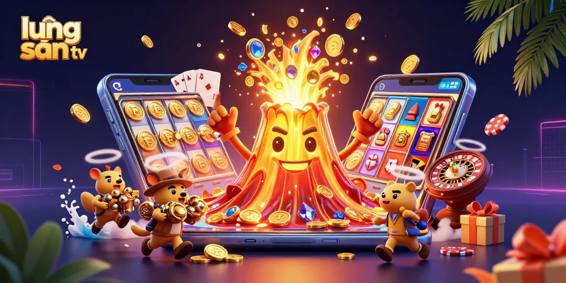 lương sơn tv showcases exciting slots gameplay with vibrant colors and animated gold eruptions