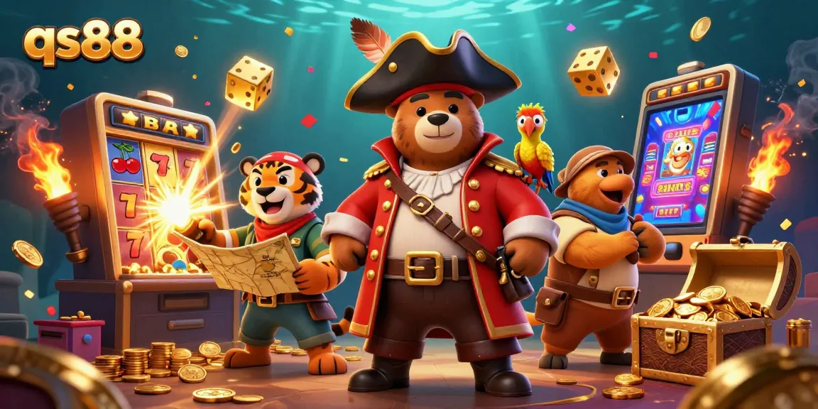 Engage with qs88's thrilling gaming experience, showcasing vibrant characters, dynamic slot actions, and enriching casino visuals.