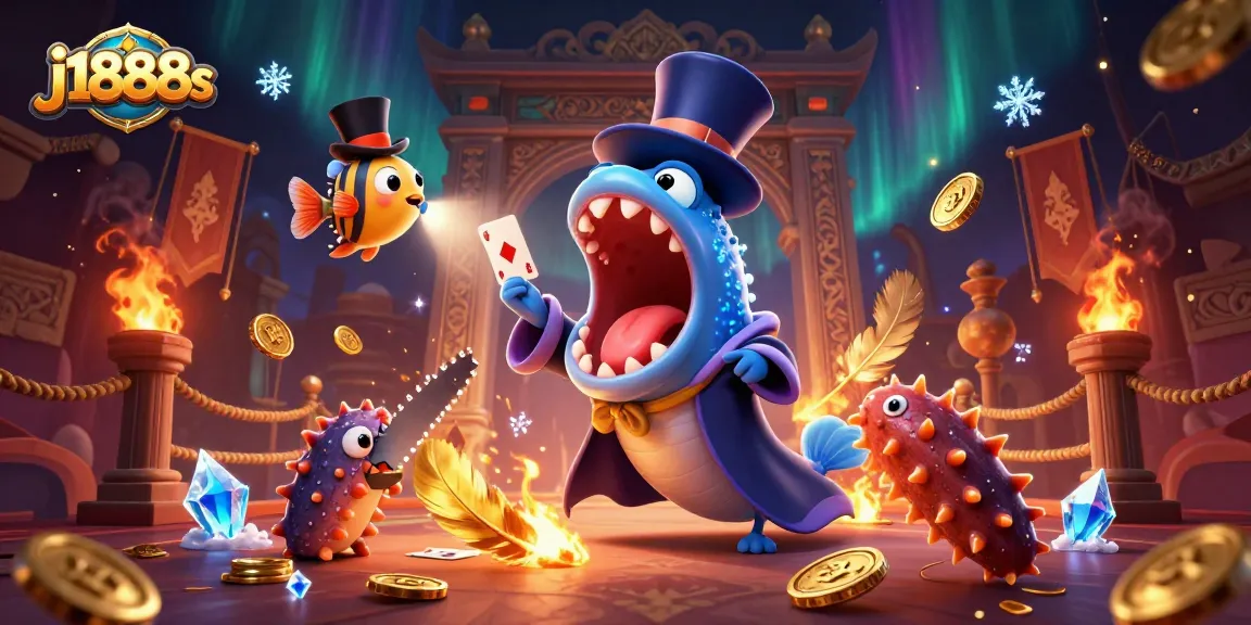 Experience the thrilling j1888s magic act with vibrant casino elements and dynamic characters.