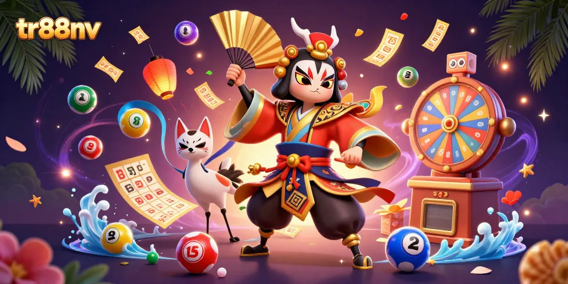 Experience exciting lottery action with tr88nv in this vibrant 3D illustration.