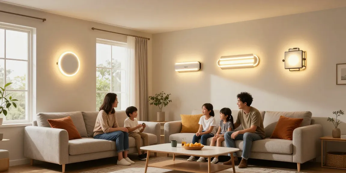 Aplica LED moderne și elegante în decorul unei camere de zi confortabile, iluminând atmosfera primitoare.