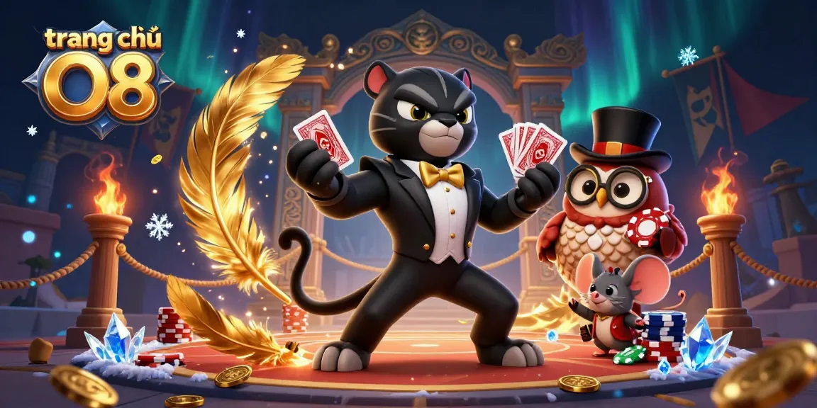 Experience thrilling action at trang chủ O8 with a glamorous casino scene featuring unique characters and bright effects.
