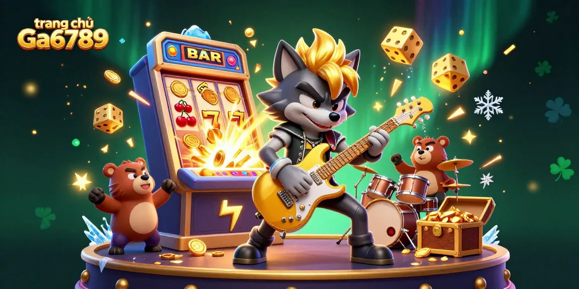 Experience exciting games at trang chủ Ga6789 with thrilling action of cartoon characters and casino elements.