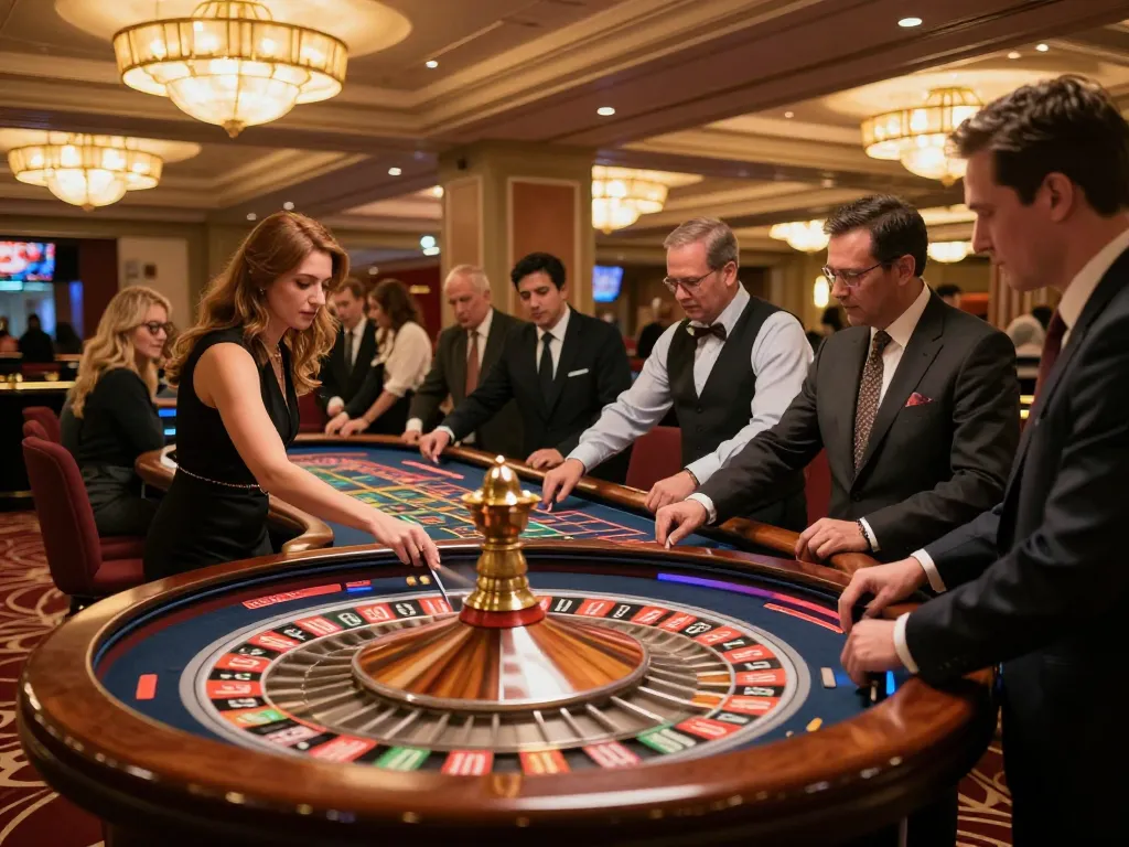 Experience the thrilling roulette gameplay at 678vip com casino, with dynamic player interactions and elegant decor.