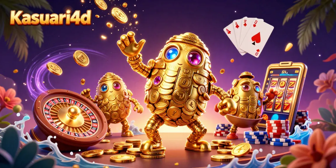 Kasuari4d menawarkan pengalaman kasino dengan golem emas dan elemen permainan yang berkilauan.
