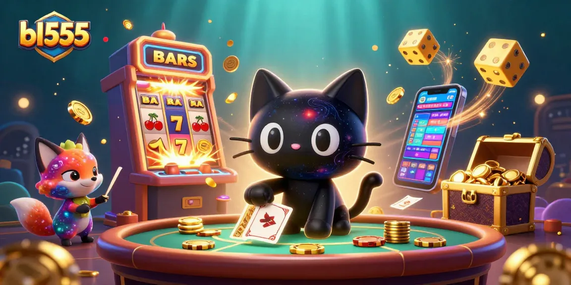 Experience the excitement of bl555 with cosmic characters attracting golden chips in a vibrant casino.