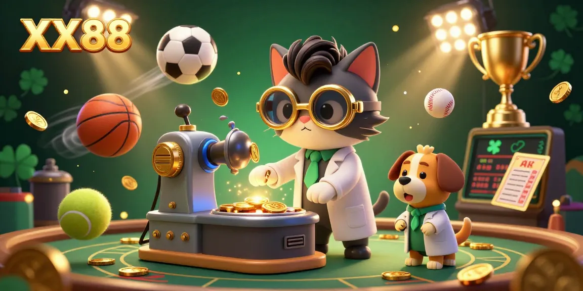 Experience thrilling wins at XX88 with dynamic gaming elements and engaging characters in this vibrant 3D illustration.