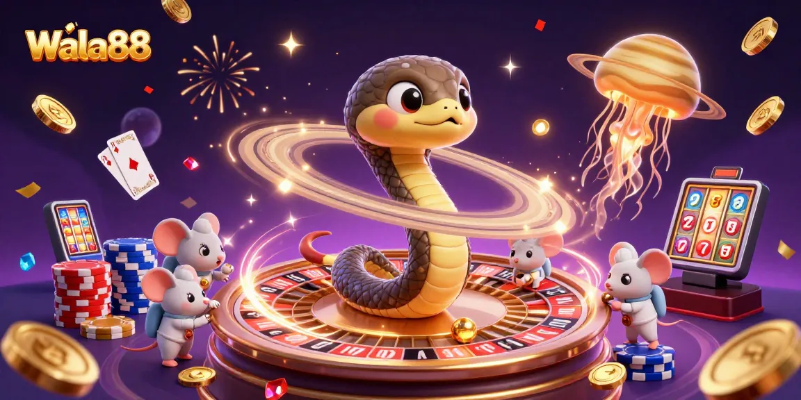Experience thrilling betting with Wala88 as cartoon characters engage in cosmic roulette.