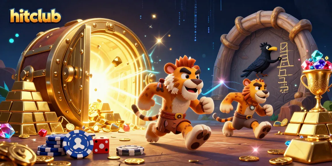 hitclub players enjoying vibrant slots action inside a prehistoric casino environment rich with treasures