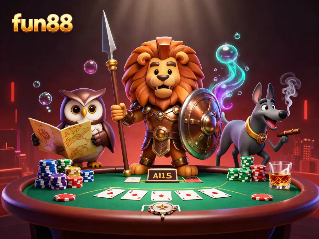 Engage in excitement at fun88 with a vibrant online casino scene featuring poker action.