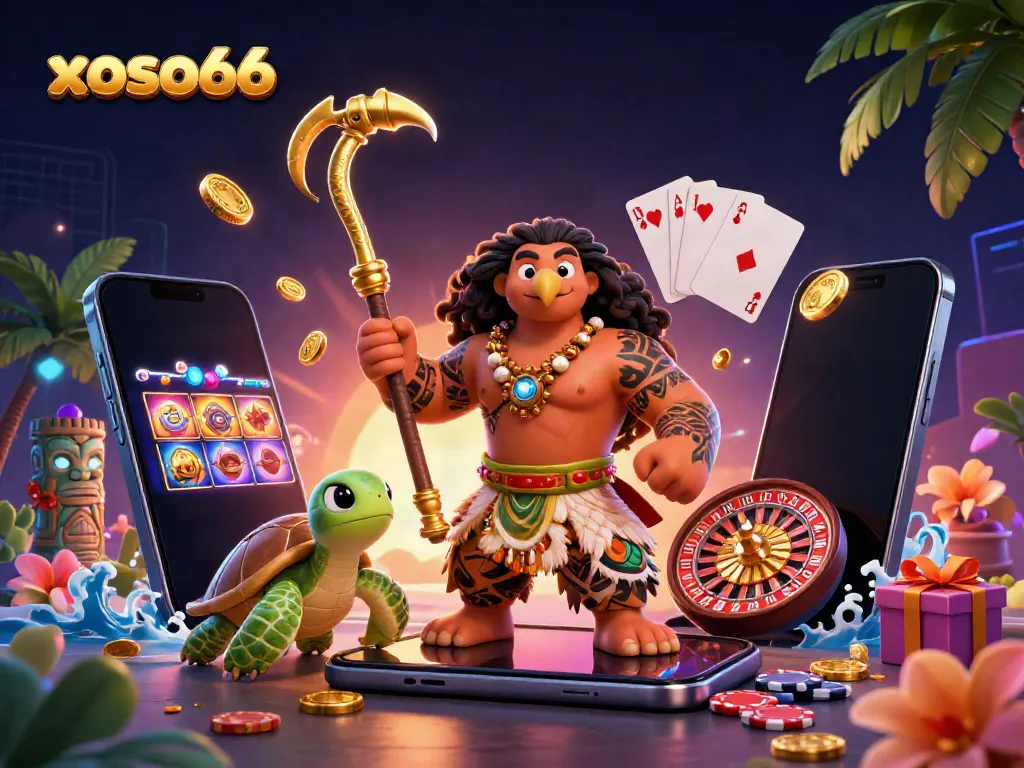 Experience the thrill of xoso66 as a majestic hawk and turtle embark on a vibrant casino adventure.