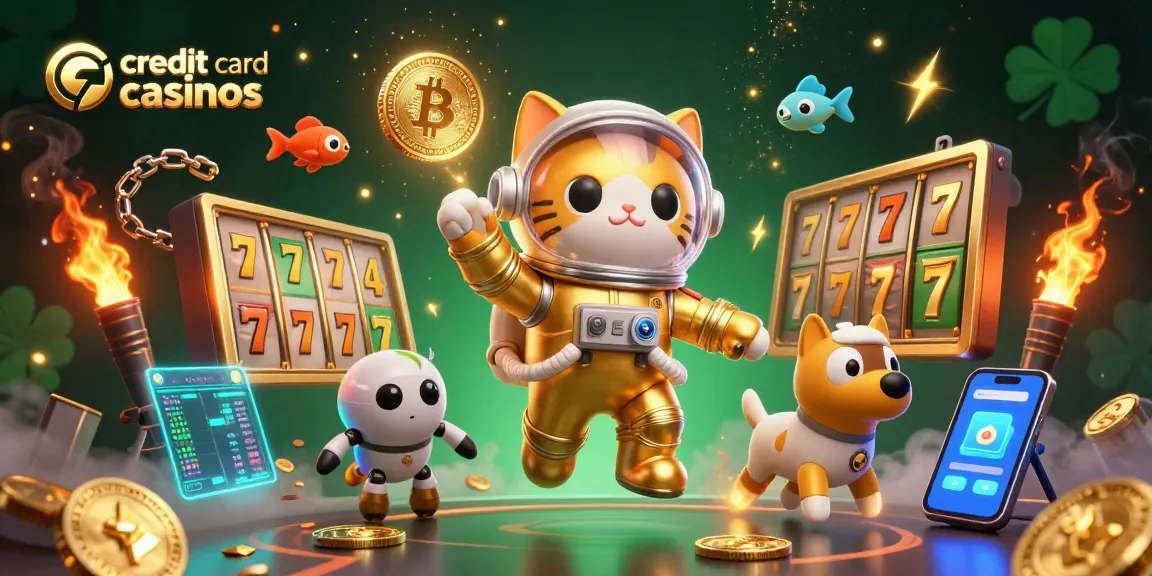 Experience thrilling gameplay at credit card casinos with animated characters and vibrant game elements.