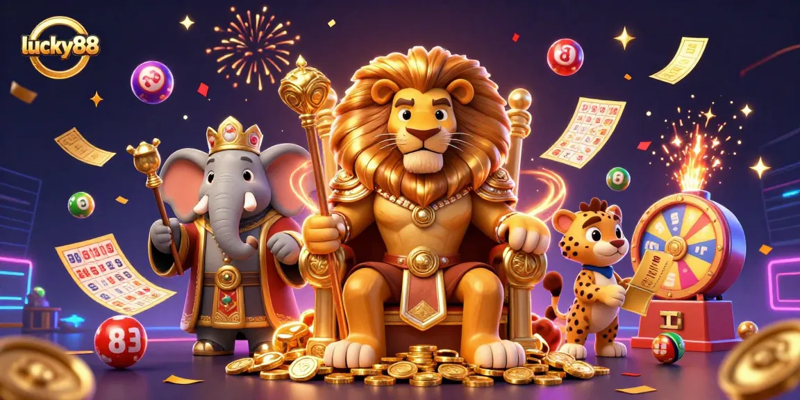 Engage with lucky88's thrilling lottery experience featuring vibrant characters and dynamic game elements.