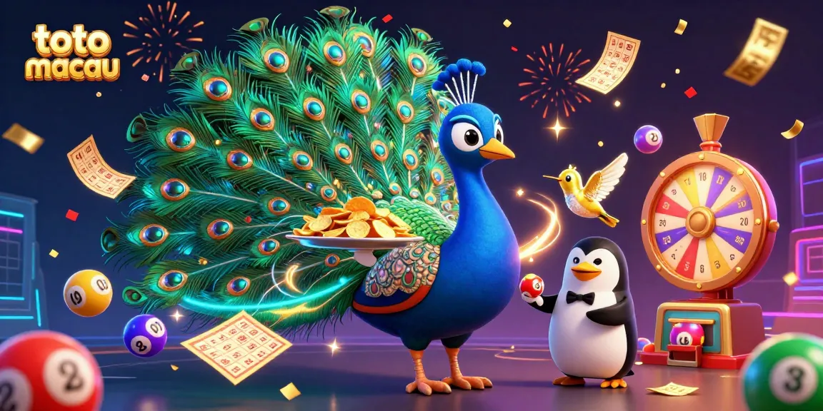 Play lottery with excitement at toto macau, featuring vibrant tickets and bouncing colorful balls.