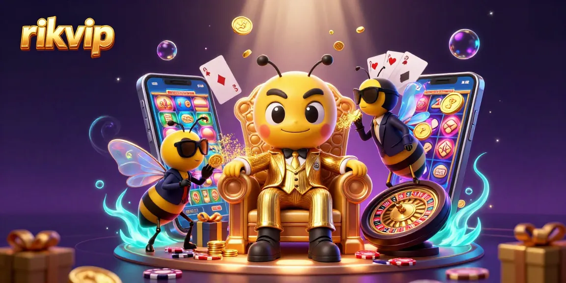 Experience rikvip slot adventures with a mob boss and his glamorous entourage in a vibrant casino scene.