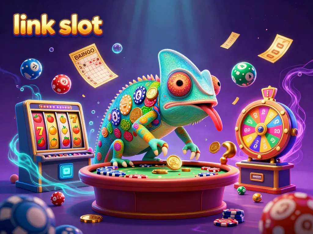Link slot menawarkan petualangan kasino dengan chameleon kasino yang mengawasi permainan.