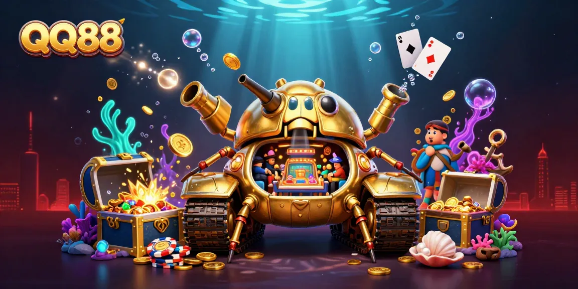 Experience excitement with QQ88's unique miniature casino in a vibrant underwater world.