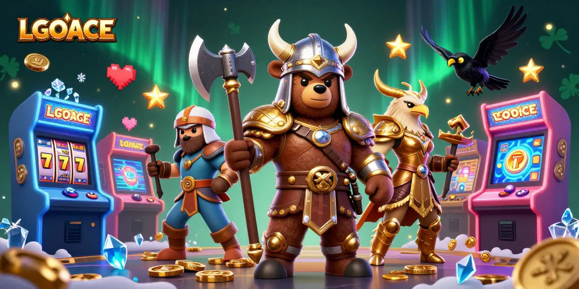 LGOACE engages players with vibrant 3D cartoon characters in a thrilling casino scene of jackpots and slots.