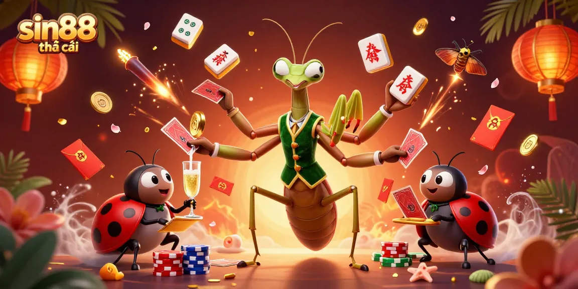 Join the excitement of sin88 nhà cái with a lively casino illustration featuring cards, chips, and vibrant elements.