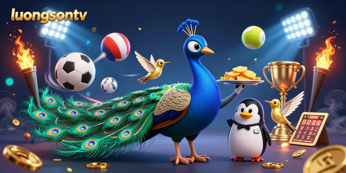 Experience thrilling live sports betting with luongsontv's vibrant illustration featuring an engaging scene of dynamic sports elements.