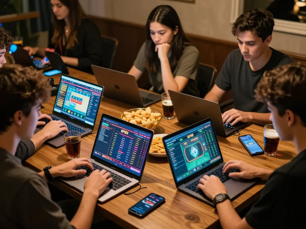 Friends enjoying online gambling on KP88, showcasing a vibrant game session and social atmosphere.