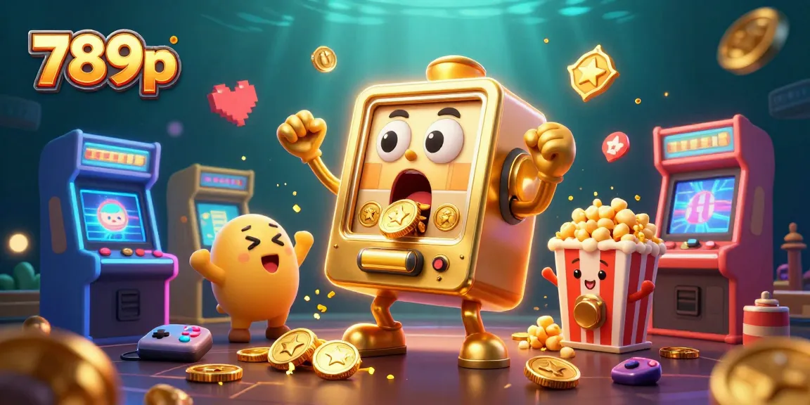 Experience the excitement at 789p as golden slot machines celebrate jackpots in a vibrant casino scene.