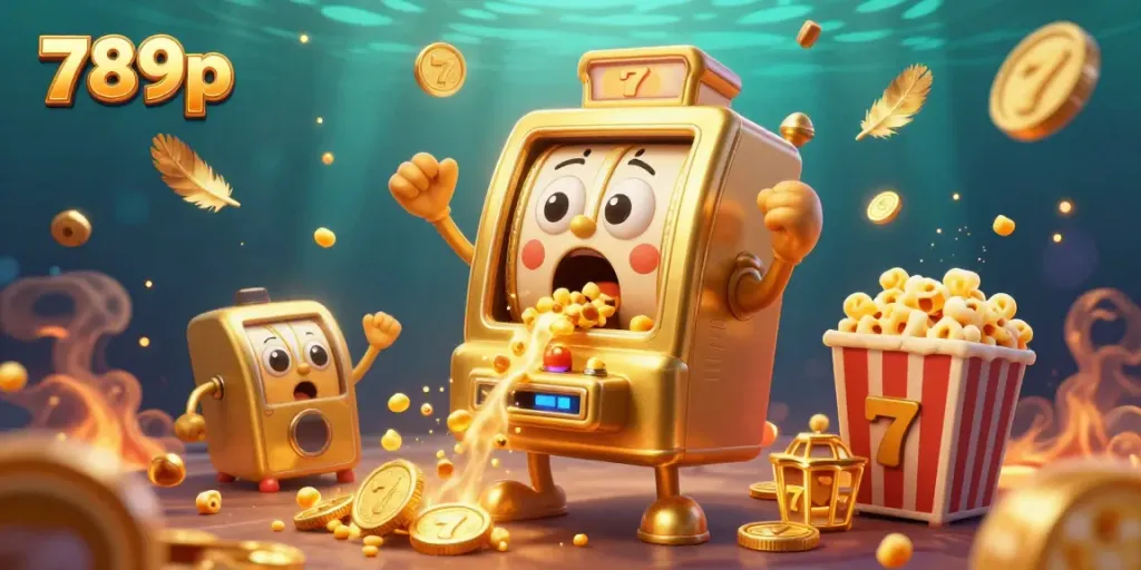Hit the jackpot with 789p, a golden slot machine celebrating wins in a vibrant casino scene.