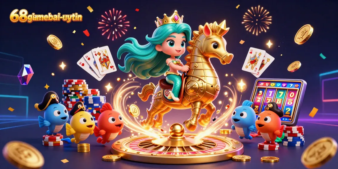 Experience thrilling wins at 68gamebai-uytin with the captivating rich scene of online casino excitement featuring colorful characters and games.