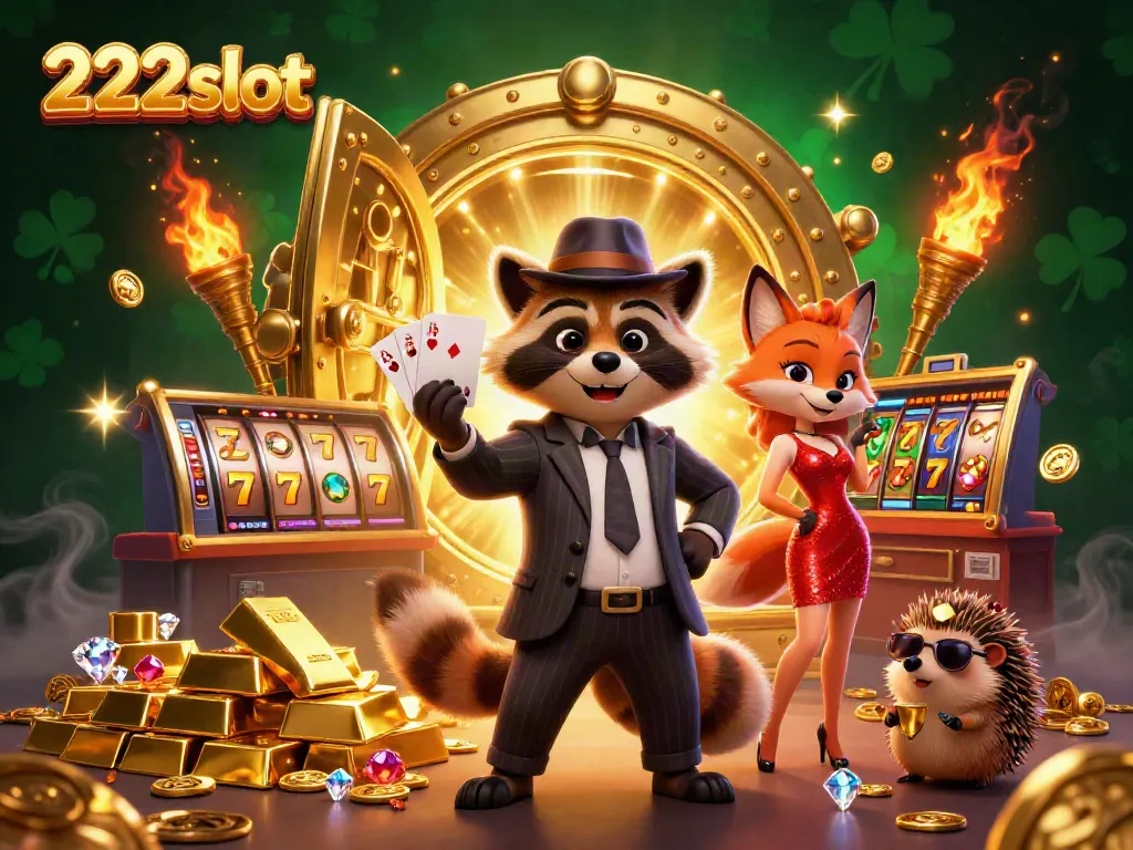 Raih kemenangan dengan 222slot, ilustrasi kasino yang penuh kemewahan dan keberuntungan.