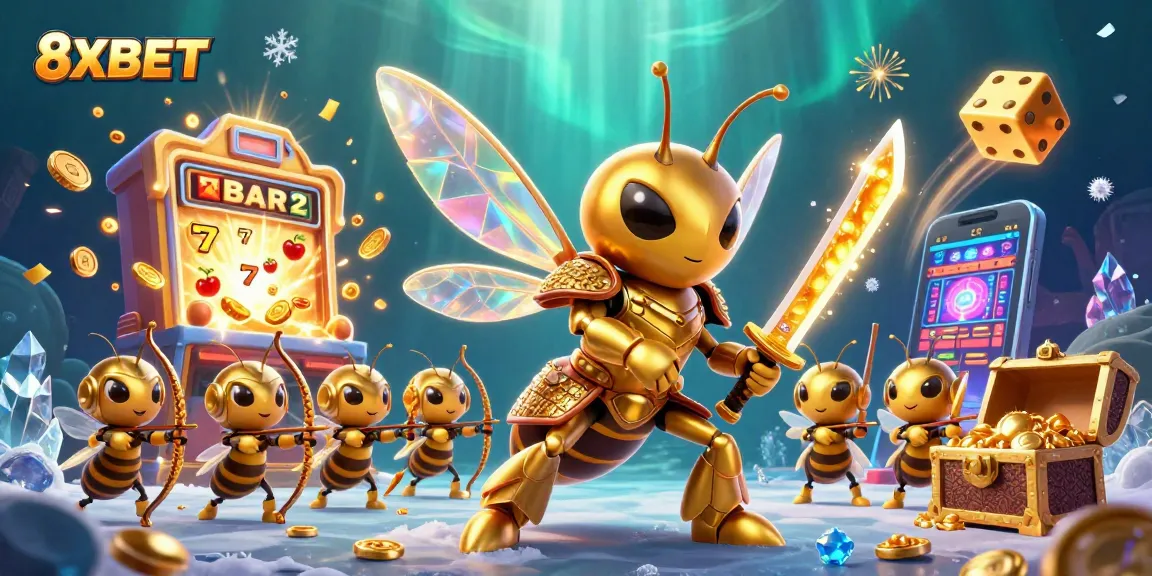 Spin and win with 8XBET's vibrant slot machine jackpot experience highlighting thrilling casino elements.