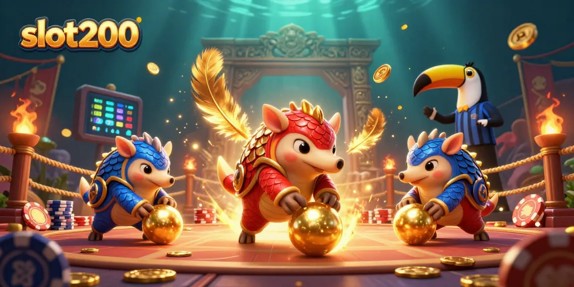 Rival pangolin dalam permainan slot200 dengan tumpukan chip poker dan elemen kasino yang berkilau.