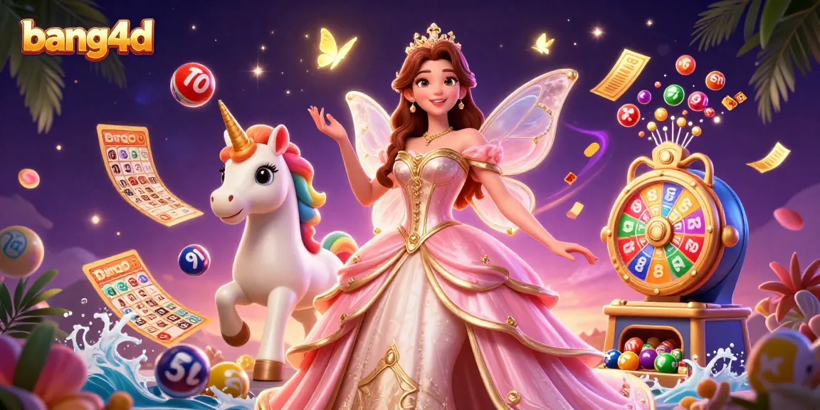 Experience winning moments with bang4d as vibrant lottery balls and a fairy-tale scene come to life.