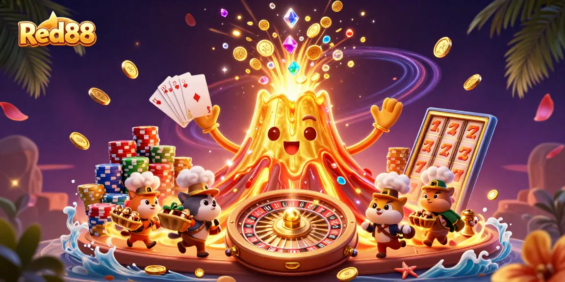 Experience the thrill of winning at Red88 with a vibrant gaming scene showcasing rewards and excitement.