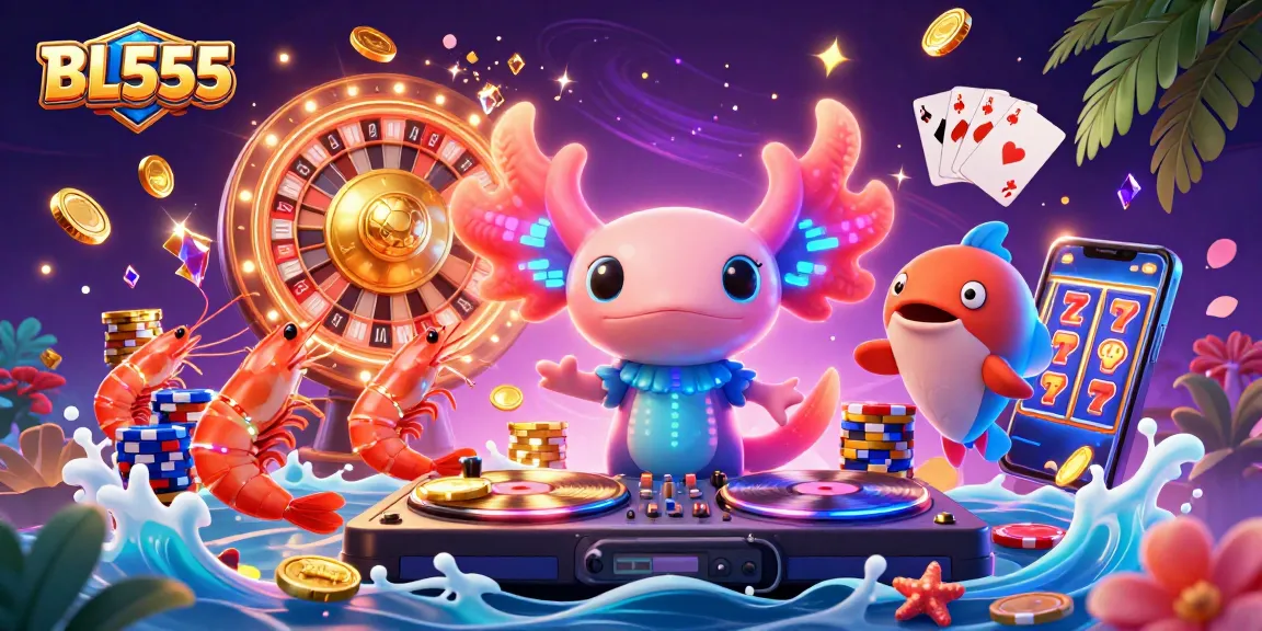 Experience thrilling gameplay at BL555 with vibrant casino characters and dynamic game elements.
