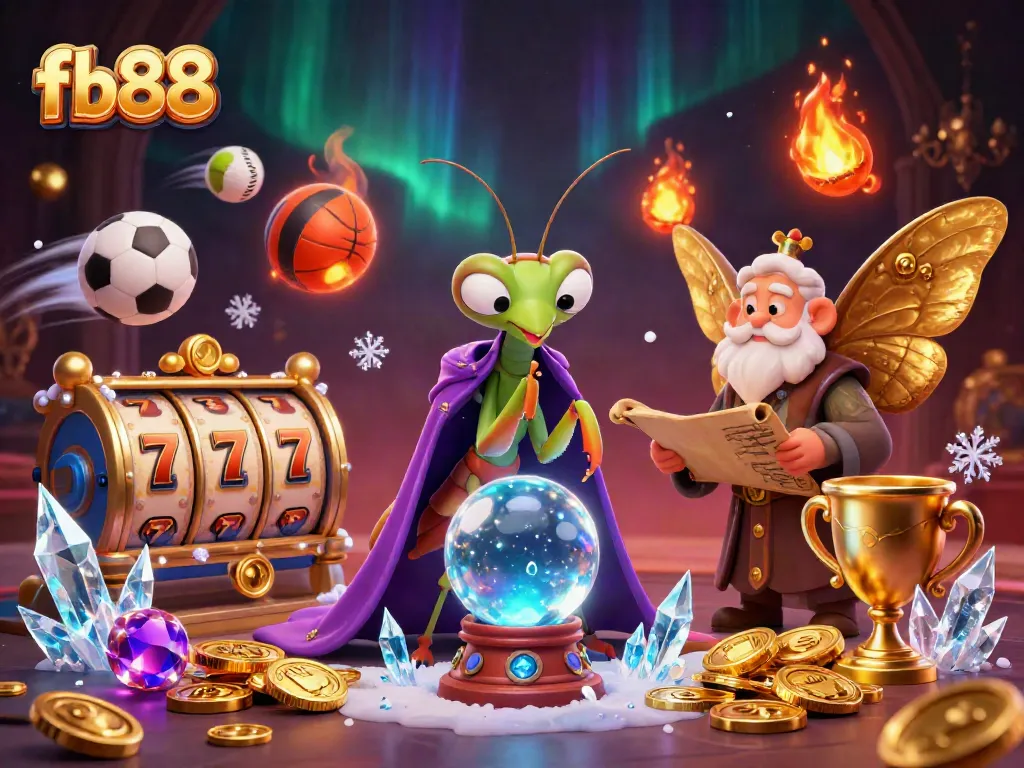 Engage with fb88's thrilling slot experience, featuring mystical fortune tellers and colorful gaming elements.