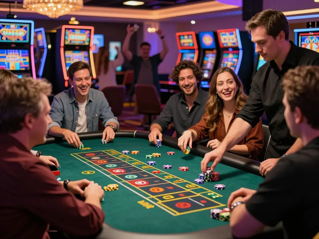 Exciting scene of players engaging with the gambling experience at 399W casino, showcasing vibrant action and casino atmosphere.