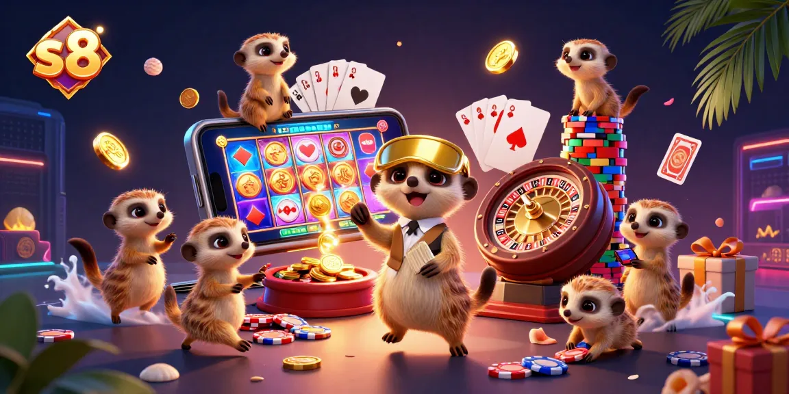 Experience excitement at s 8 casino with meerkats running games and vibrant slot visuals.