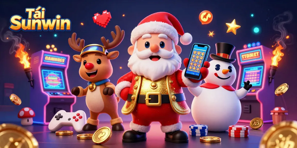 Tải Sunwin and experience thrilling casino games with a joyful Santa and his festive friends.