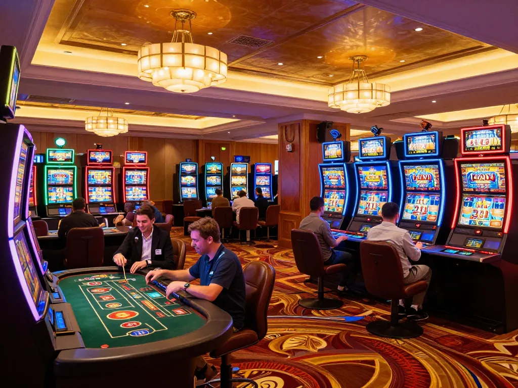 Players enjoying vibrant games at 33win casino, showcasing excitement and strategy in a luxurious setting
