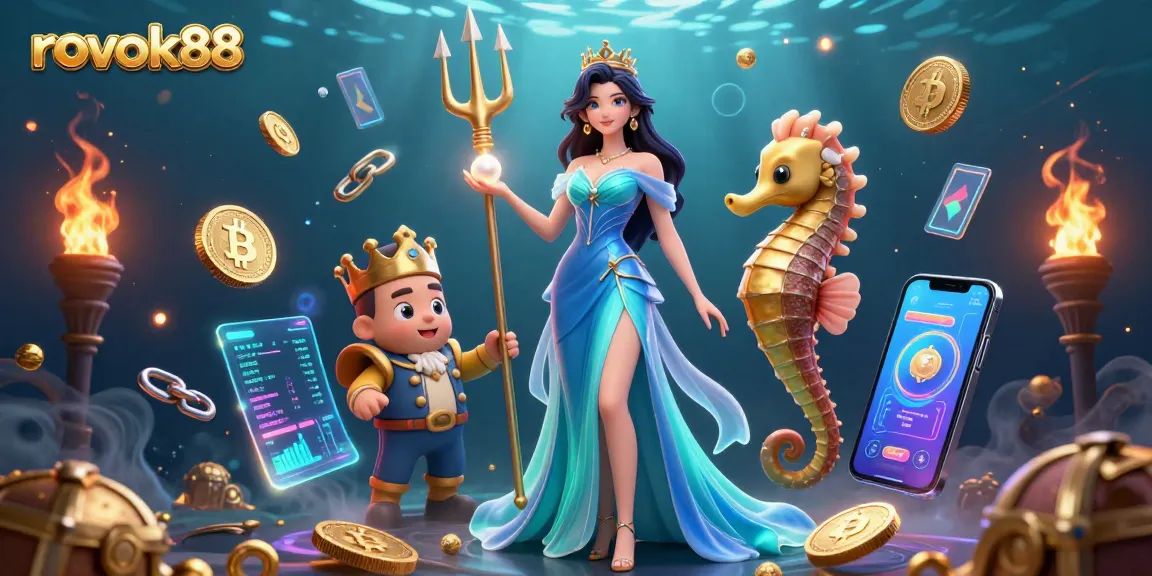 Play engaging games at rokok88 with a beautiful underwater theme showcasing crypto elements.