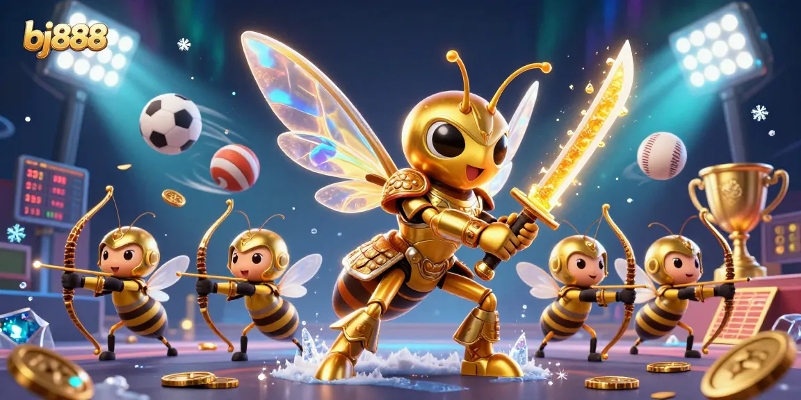 Experience thrilling action at bj888 with 3D samurai hornet and bee archers winning sports bets.